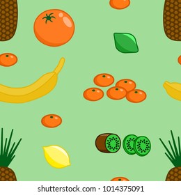 Seamless pattern of exotic fruit vector illustration 