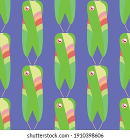 seamless pattern exotic green blue feathers vector 