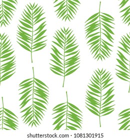 Seamless pattern with exotic leaves.