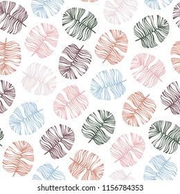 Seamless pattern with exotic leaves.