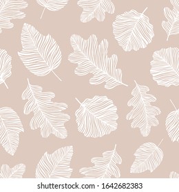 Seamless pattern with exotic leaves.