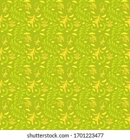 seamless pattern exotic shapes with flowers and leaves plants