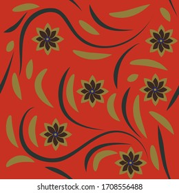 seamless pattern exotic shapes with flowers and leaves plants