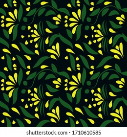 seamless pattern exotic shapes with flowers and leaves plants