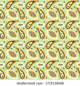 seamless pattern exotic shapes with flowers and leaves plants