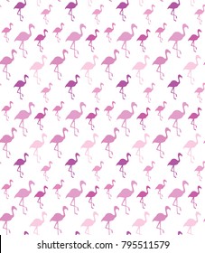 Seamless pattern exotic tropical bird flamingo