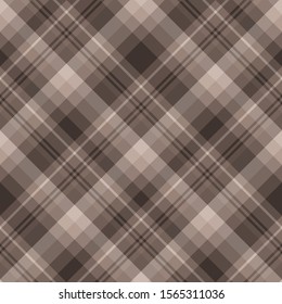 Seamless pattern in exquisite brown colors for plaid, fabric, textile, clothes, tablecloth and other things. Vector image. 