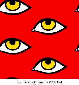 Seamless pattern with eyes