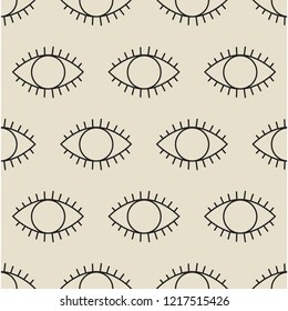 seamless pattern, eyes art  background design for fabric and decor
