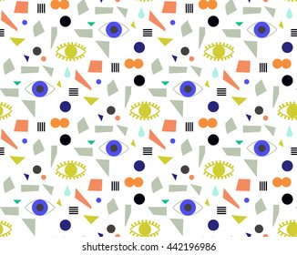 Seamless pattern with eyes. Graphic abstract, art pattern.
