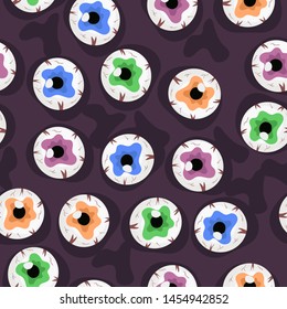 Seamless pattern with eyes. Halloween pattern. Vector template.