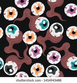 Seamless pattern with eyes. Halloween pattern. Vector template.