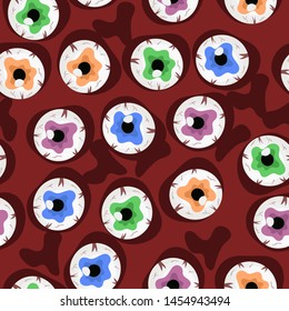 Seamless pattern with eyes. Halloween pattern. Vector template.