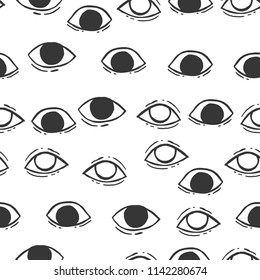 Seamless pattern of eyes. Image for a poster or cover. Repeating texture. Figure for textiles.
