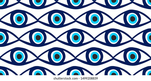 Seamless pattern with eyes magical pattern. Mystical icon hand drawn print. Cartoon style, sign esoteric, inspiration eye. Vector illustration