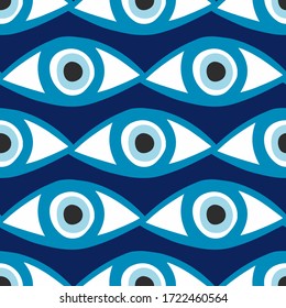 Seamless pattern with eyes magical pattern. Mystical icon hand drawn print. Cartoon style, sign esoteric, inspiration eye. Vector illustration