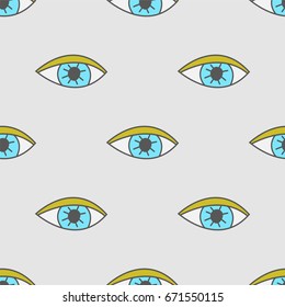 Seamless pattern with eyes. Open eye.