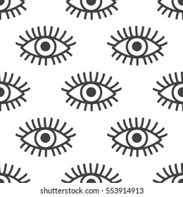 Seamless pattern with eyes. Vector background. 