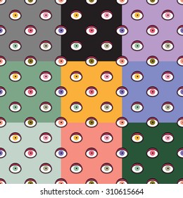 Seamless pattern with eyes. vector illustration