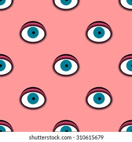 Seamless pattern with eyes. vector illustration