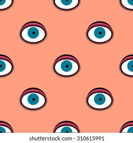 Seamless pattern with eyes. vector illustration