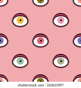 Seamless pattern with eyes. vector illustration