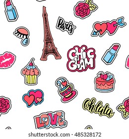 Seamless pattern for fabric design or other uses. Endless background.