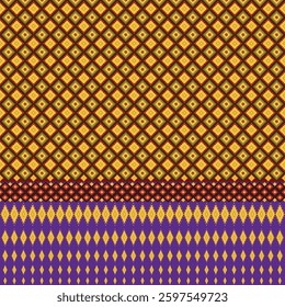 Seamless pattern Fabric pattern Gold color purple red