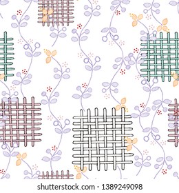 Seamless pattern fabric motif on white background.