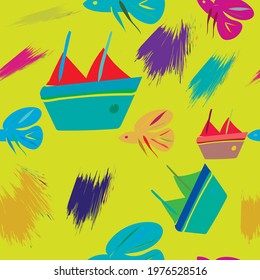 Seamless pattern for fabric, paper, wallpaper, packaging.