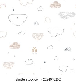 Сloudy. Seamless pattern for fabric, paper, wrapping, clothing, textile, wallpaper