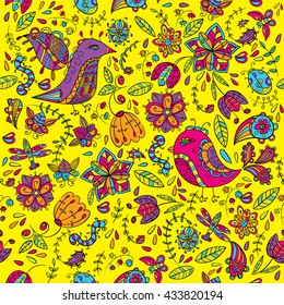 Seamless pattern of the fabric . Print on clothing , accessories or postcard . Vector illustration. Design elements .
