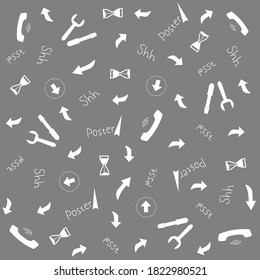 Seamless pattern for fabric, print, wallpaper, wrap and more. Monochrome.