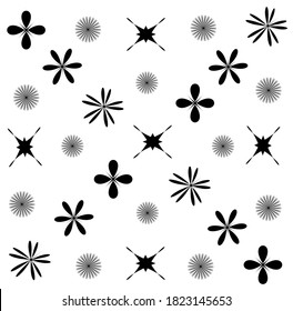 Seamless pattern for fabric, print, wallpaper, gift wrap and more. Monochrome.