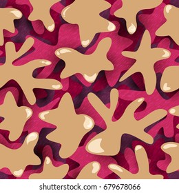 Seamless pattern fabric. In the style of khaki, vector
