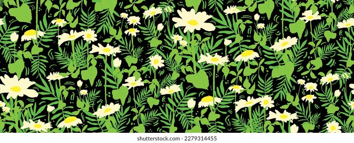 Seamless Pattern for fabric textile Sunflower Vibrant Design half brick drop repeat method