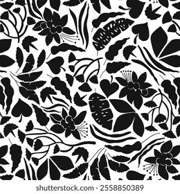 Seamless Pattern Fabric Textile Vintage Illustration NAture Floral Flower