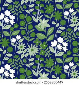Seamless Pattern Fabric Textile Vintage Illustration NAture Floral Flower