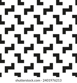 Seamless pattern with fabric texture. Illustration Pattern in zigzag. White and black ornament.