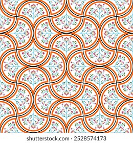 Patrón sin costuras de tela y mosaico fool alfombra de azulejos 