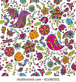Seamless pattern of the fabric. Vector illustration. Design elements .
