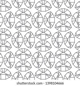 Seamless pattern for fabric, wallpaper. For woman’s underwear, sleepwear. Baby girl fashion collection. Line draw lips elements. Sweet style. Scrapbooking. Background texture.