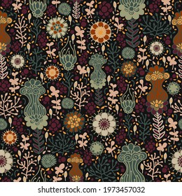 Seamless pattern with a fabulous nature.
