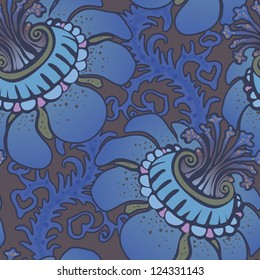 seamless pattern. fabulous night flowers