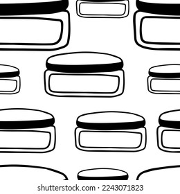 Seamless pattern Face cream in doodle style