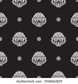 Seamless pattern with the face of an eagle. Good covers, fabrics, postcards and printing. Vector 