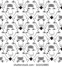 seamless pattern ,face, facial expressions