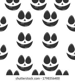 Seamless pattern face ghost and pumpkin isolated on white background. for element halloween