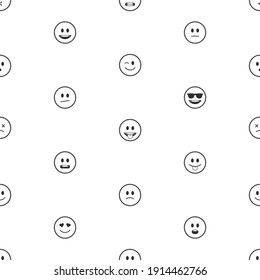 Seamless pattern with faces. Various face texture template. Textiles, interior design, for book design, website Background.