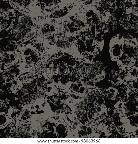 Seamless pattern with faded skulls